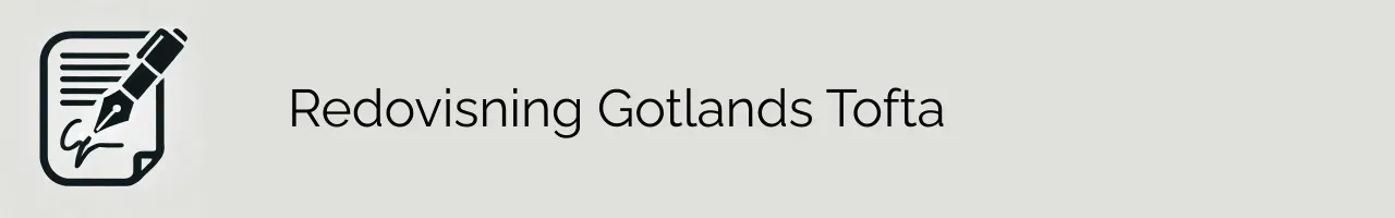 Redovisning Gotlands Tofta